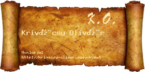 Krivácsy Olivér névjegykártya