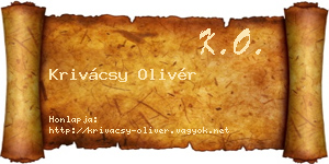 Krivácsy Olivér névjegykártya