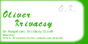 oliver krivacsy business card