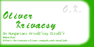 oliver krivacsy business card